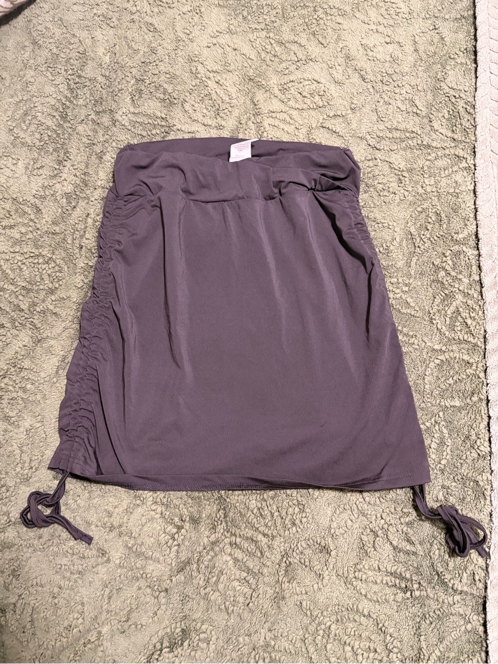 SHEIN Mauve Side-Ruched Drawstring Mini Skirt